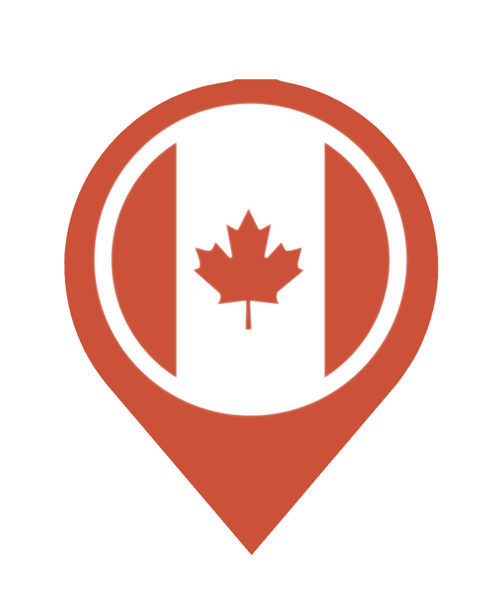 Drapeau du Canada avec une feuille d'érable rouge au centre et une bande blanche.