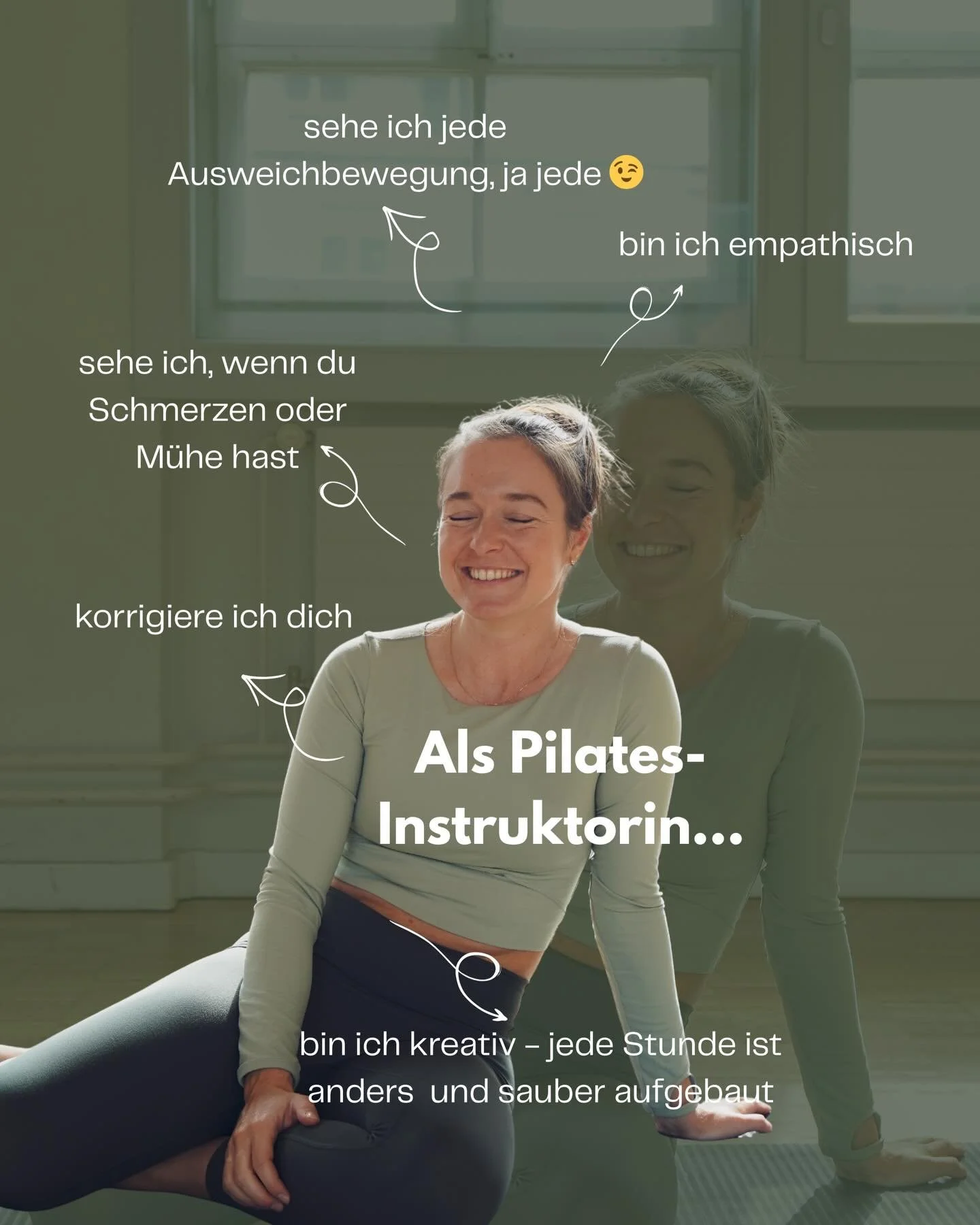 Hi, ich bin Jasmin 😊 
In meinen Kursen lege ich viel Wert darauf, dass ich mit meinen Workouts jede:n f&ouml;rdern und unterst&uuml;tzen kann💪🏽. Mein Physio-Auge hilft mir dabei seeehr! Ich sehe deine Ausweichbewegungen auch, wenn du einen Hoodie 