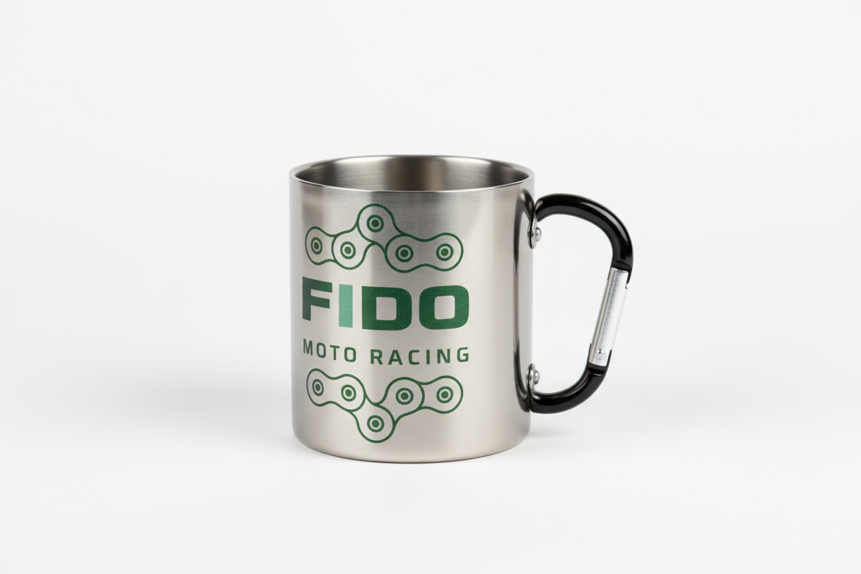 Mug Alu avec anse mousqueton Fido Moto Racing