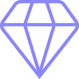 Image d'un diamant stylisé en ligne, de couleur violette.