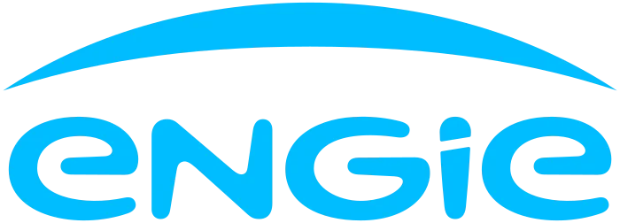 Logo bleu avec le mot 'energy' en lettres majuscules et une courbe en arc au-dessus.