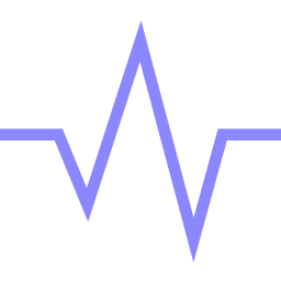 Un graphique en forme de cœur de rythme cardiaque violet sur fond noir