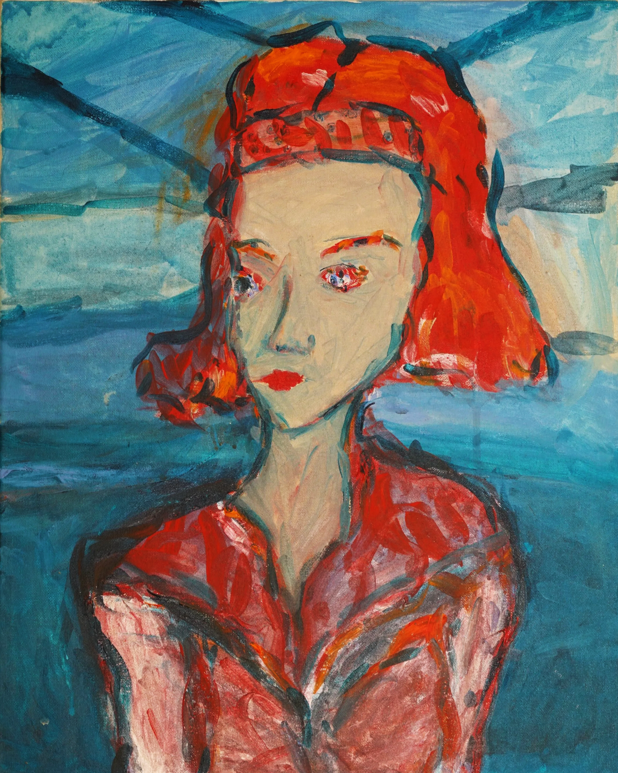 Red Hair + Hairband 2017 |
Acrylic Paint on canvas |
40 x 50cm |
$300