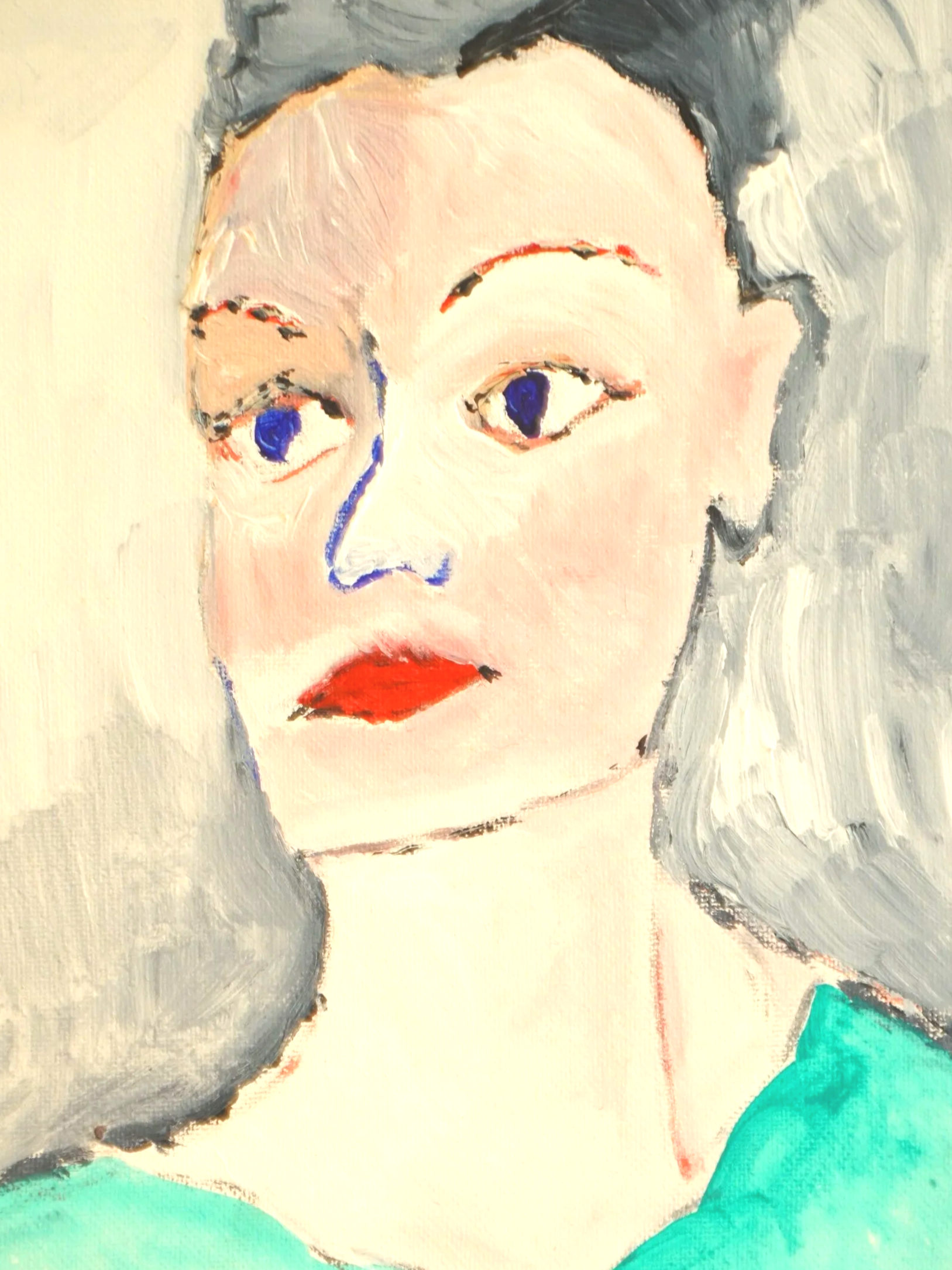 Black Hair, Green Dress 2023 |
Acrylic paint on canvas |
20 x 25cm |
$400
