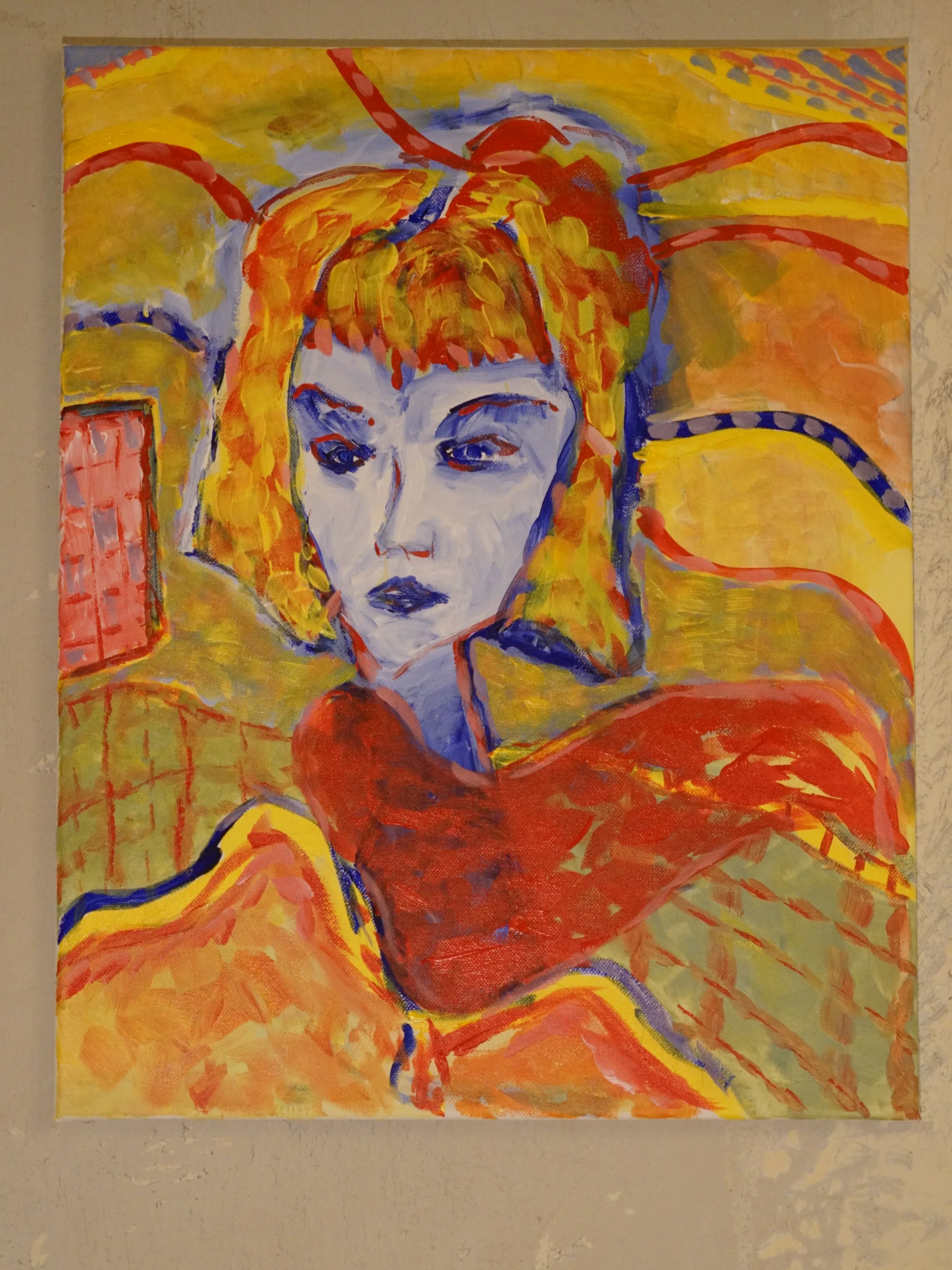 Red Scarf 2026 |
Acrylic paint on canvas |
40 x 50cm |
$400