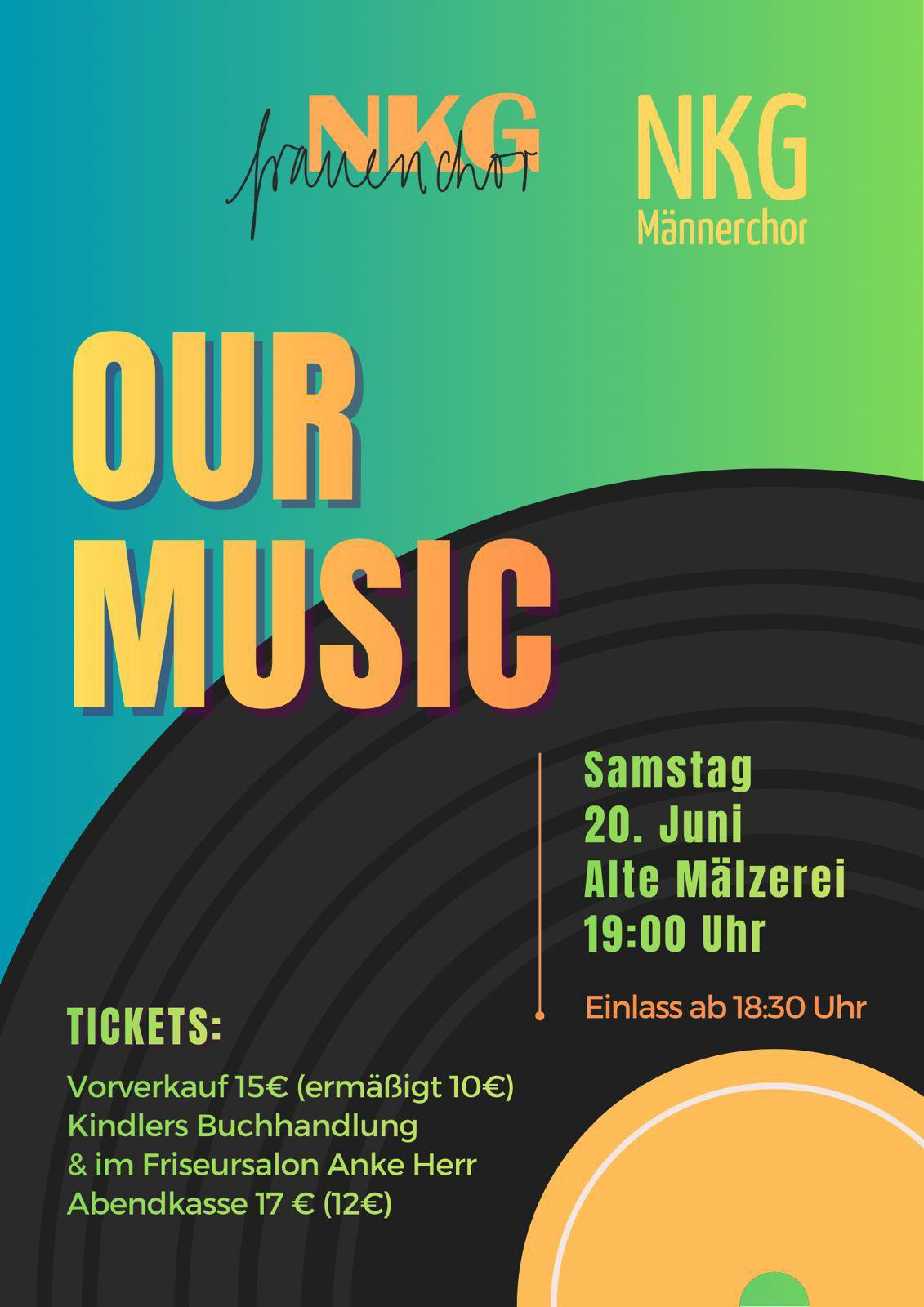 Konzert »Our Music« mit dem             NKG-Männerchor