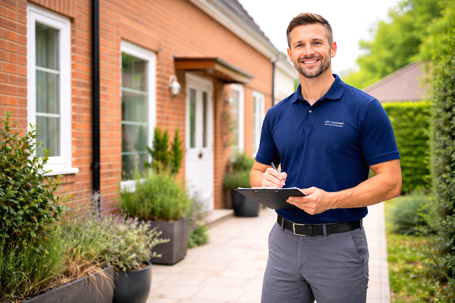 Domestic energy assessor carrying out EPC inspection in Cardiff