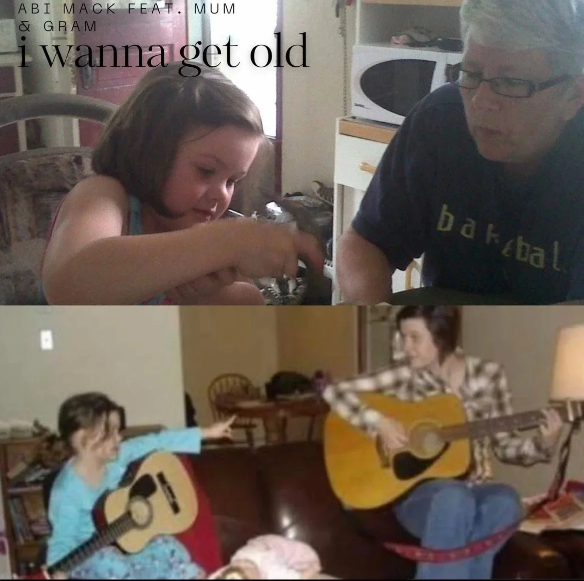 Abi Mack, younger with her Gram and Mom playing guitar.