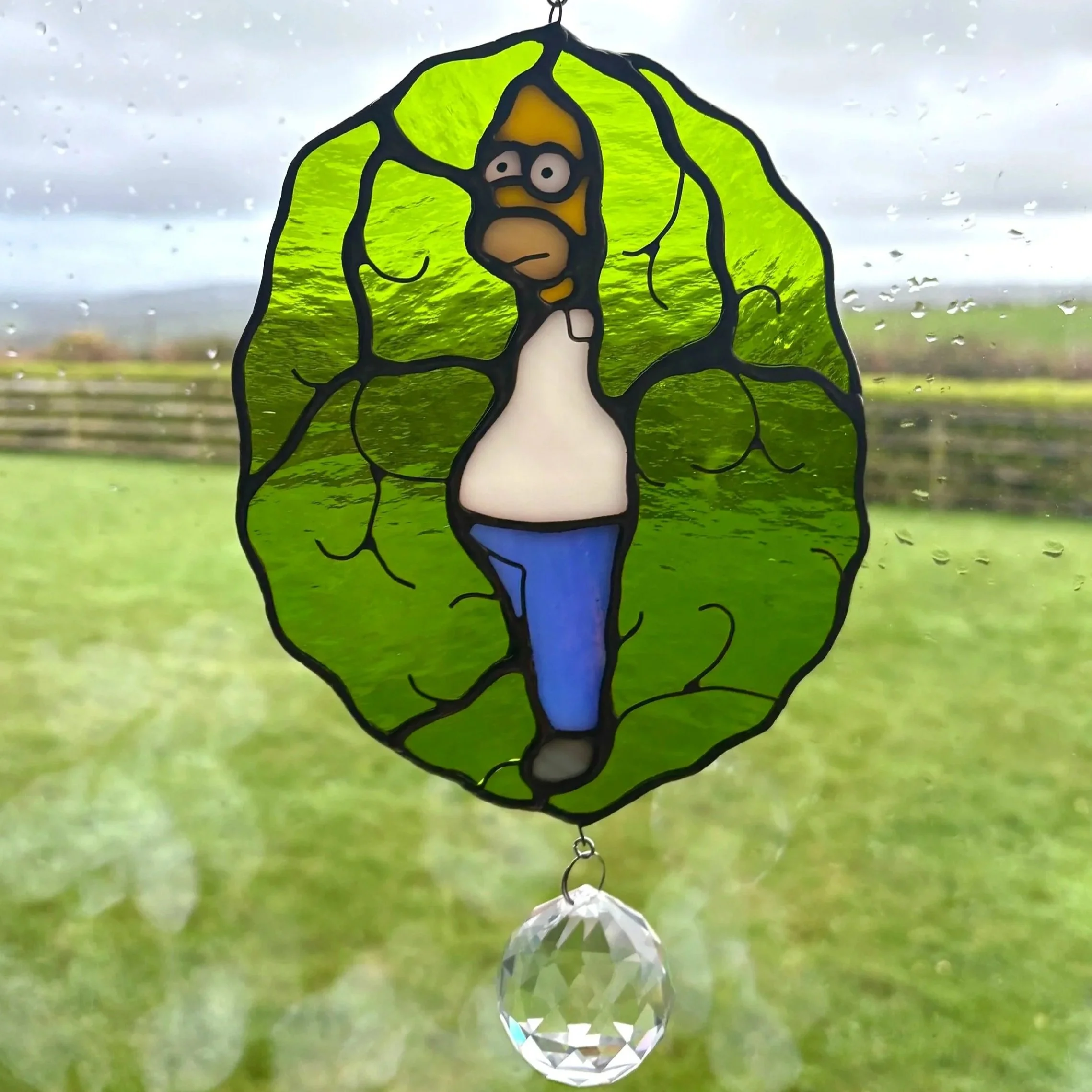 Stained Glass Homer Simpson In Bud/Hedge/Bush