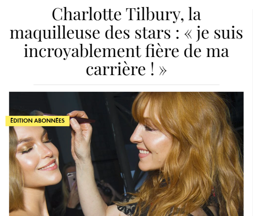 Portrait de Charlotte Tilbury - publié dans ELLE.