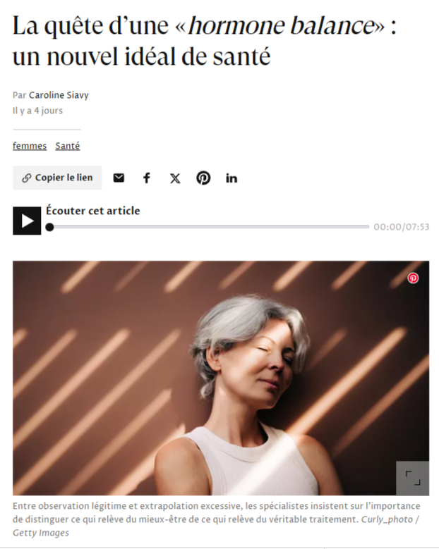 Hormone Balance - publié dans Madame Figaro.