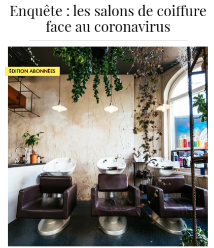 Les salons de coiffure face au coronavirus - publié dans ELLE.