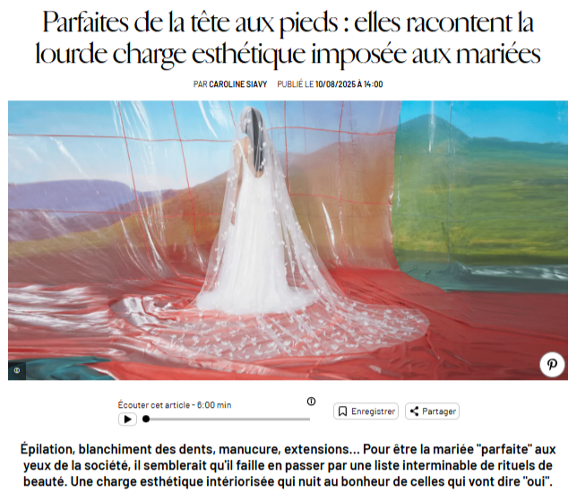 La charge esthétique des mariées - publié dans Marie Claire.