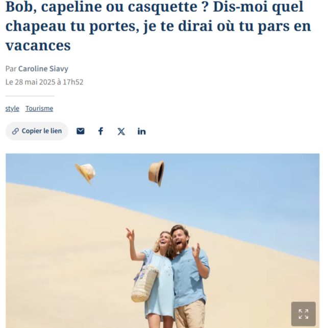 Ce que votre chapeau de vacances dit de vous - publié dans Le Figaro.