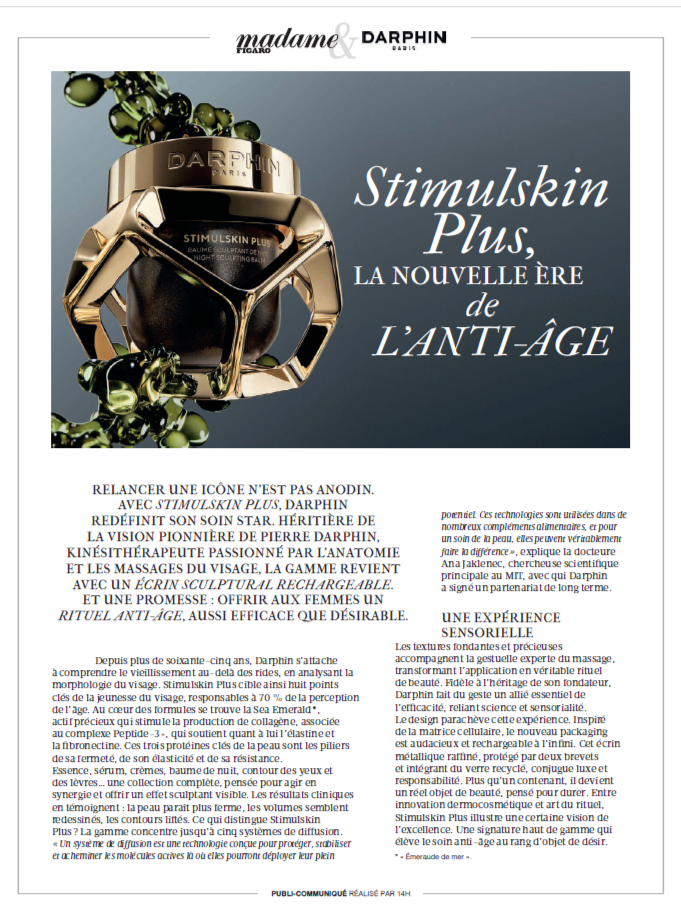 ARTICLE — Brand content beauté : 
Darphin × Madame Figaro