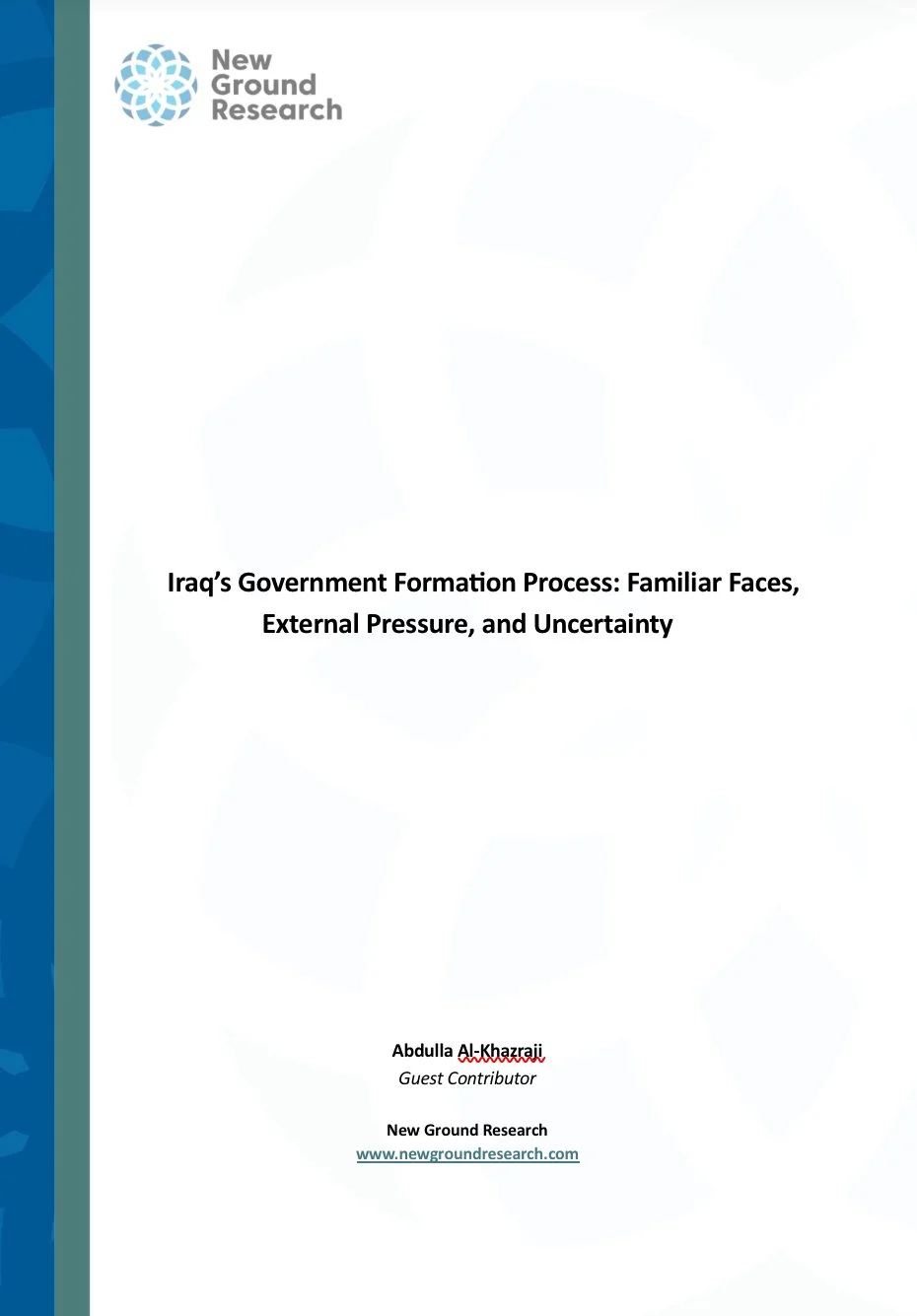 Iraq’s Government Formation Process: Familiar Faces, External Pressure, and Uncertainty