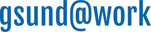 Text in blauer Schrift: 'gsund@work'