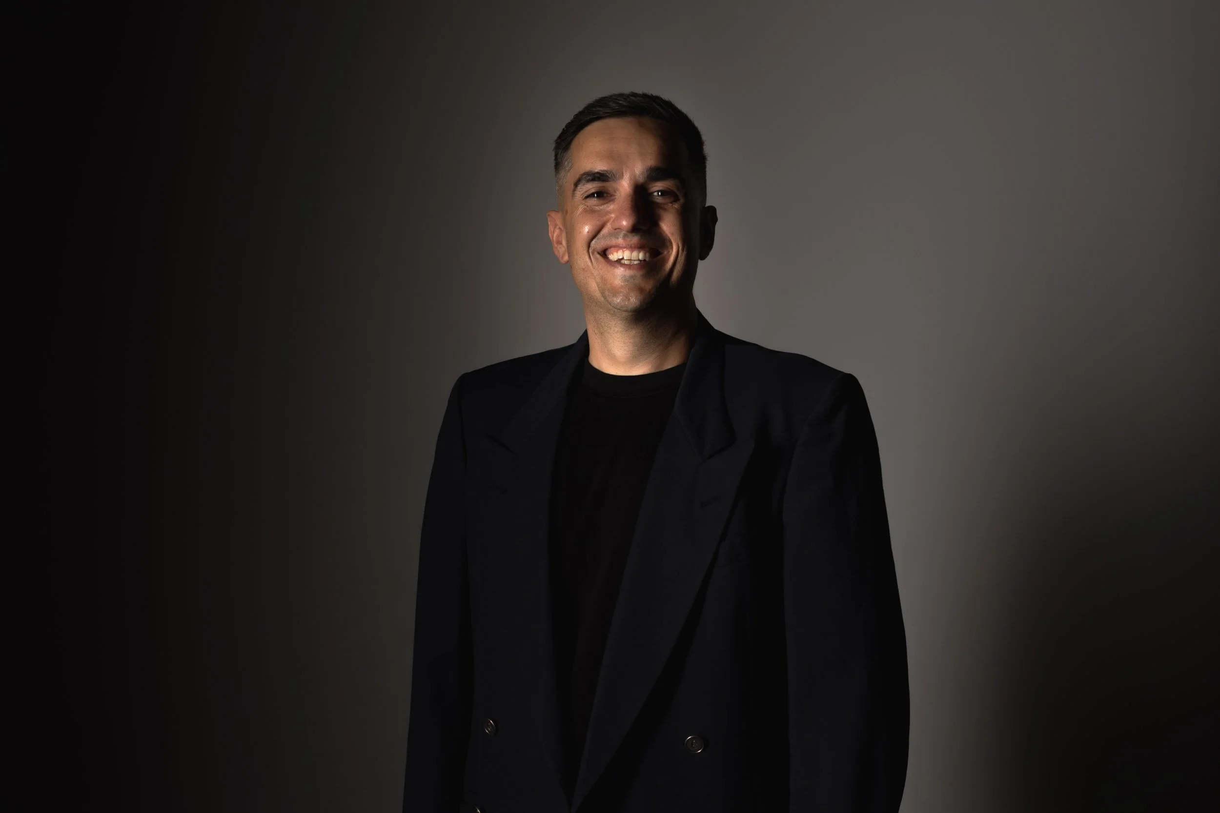 Studio portrait of DJ TROV, professional DJ based in Perth, Western Australia