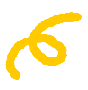 Verspielte, lockige Linie in grobem Skizzenstil.