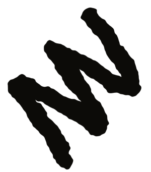 Verspielte Zickzack-Linie in grobem Skizzenstil.