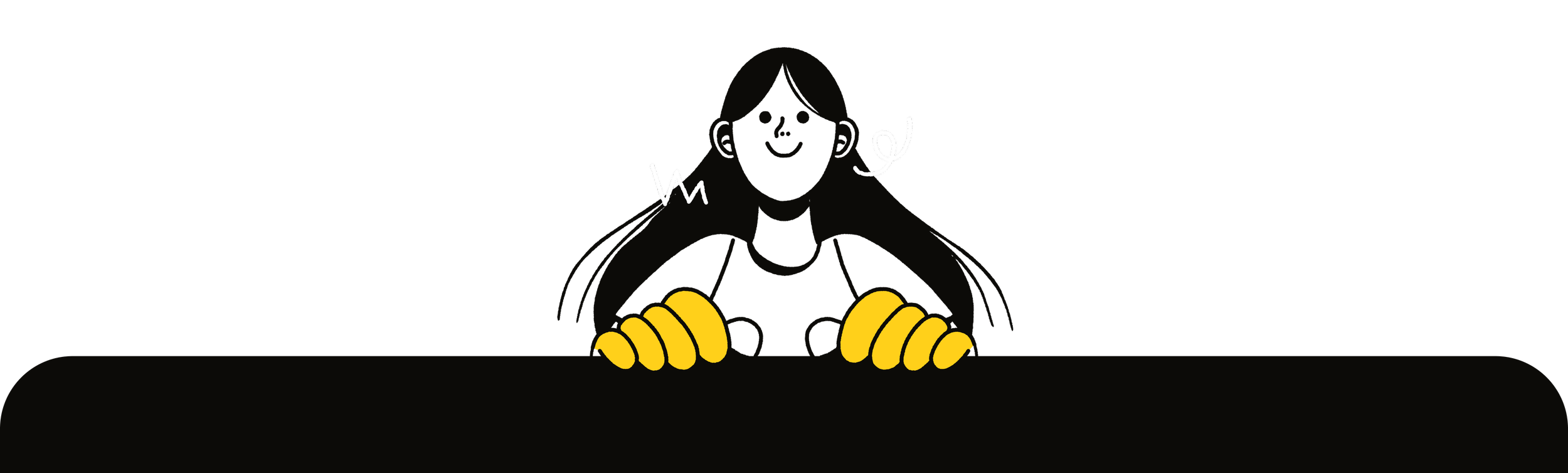 Süße Illustration der Frau, die oben auf der Seite Kniebeugen macht und glücklich aussieht.