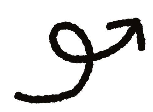 Grob skizzierter Pfeil.