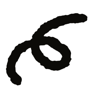 Verspielte, lockige Linie in grobem Skizzenstil.