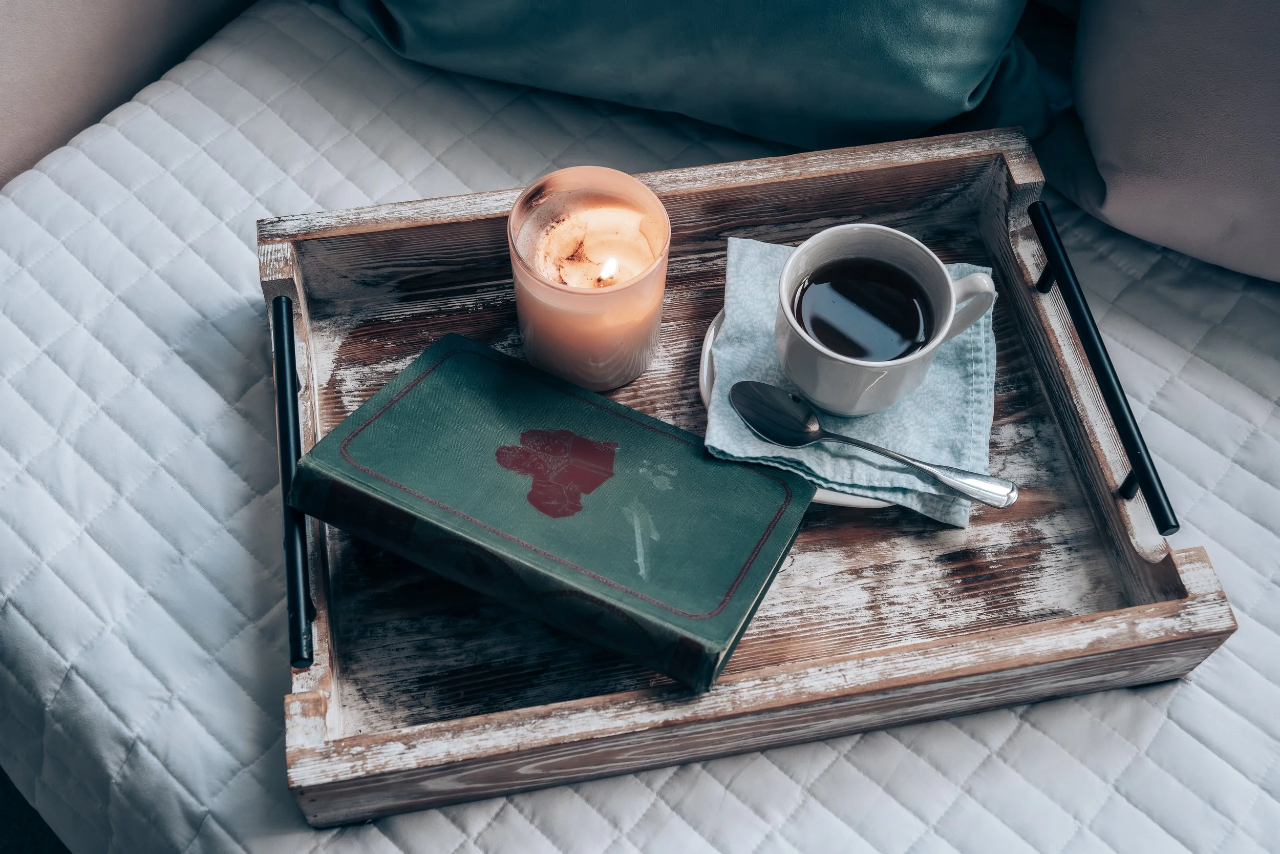 MORNING RITUAL - 

Beauty in the everyday. A study in texture and mindfulness, emphasizing that the smallest details - a ceramic mug, a textured tray - are the building blocks of a restorative home.
