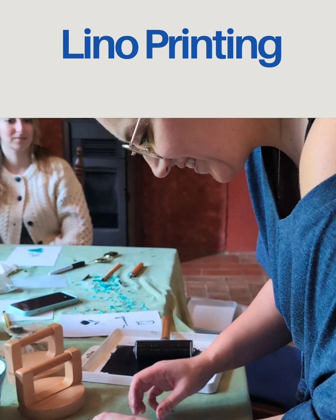 Imatge del taller de linòleum amb made my dia
