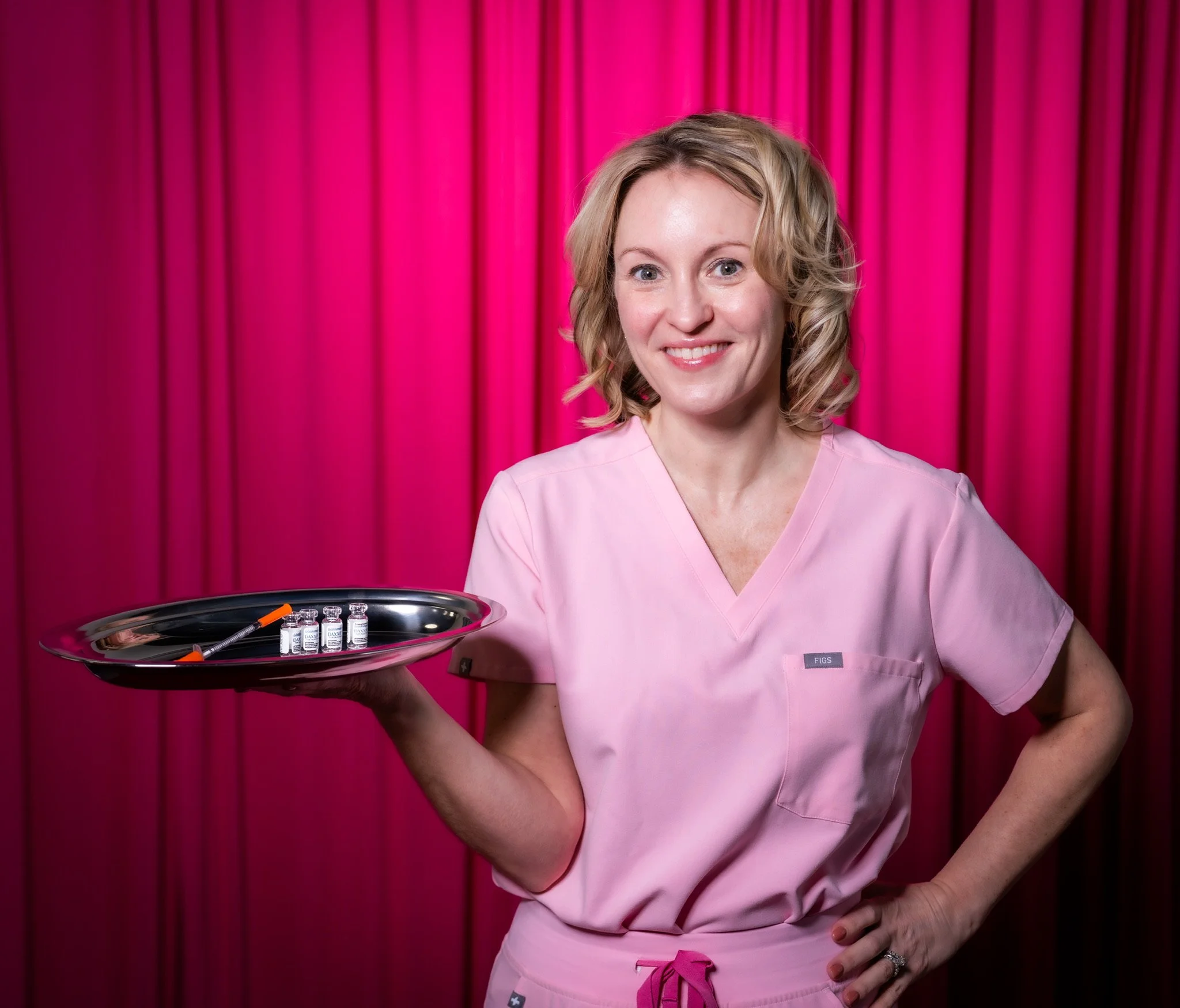 Nurse practitioner at DayDreams Med Spa holding injectables in La Vista, NE