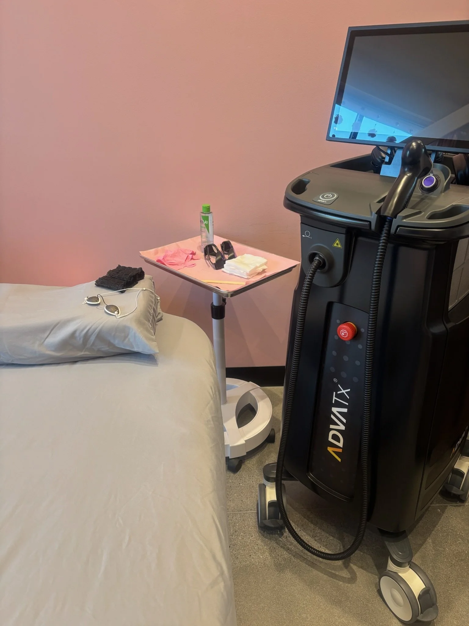 Set up of AdvaTX laser treatment