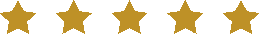 A graphic with five stars filled in gold.