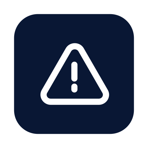 Icon of a warning triangle with an exclamation mark inside.