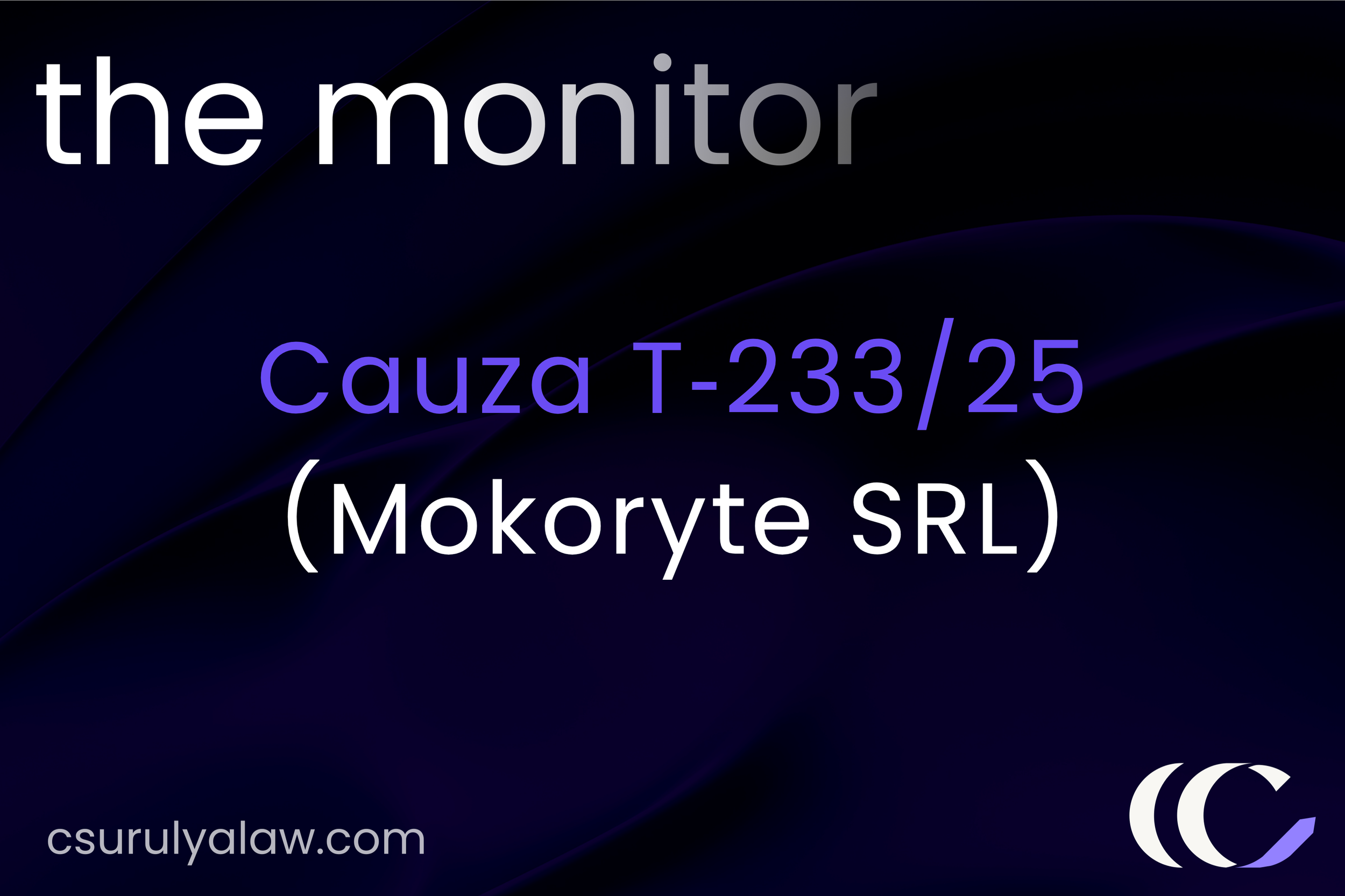 the monitor - Cauza T‑233/25 (Mokoryte SRL)
