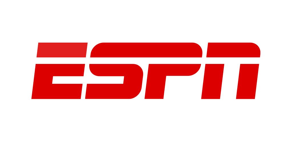Red ESPN logo on a white background.