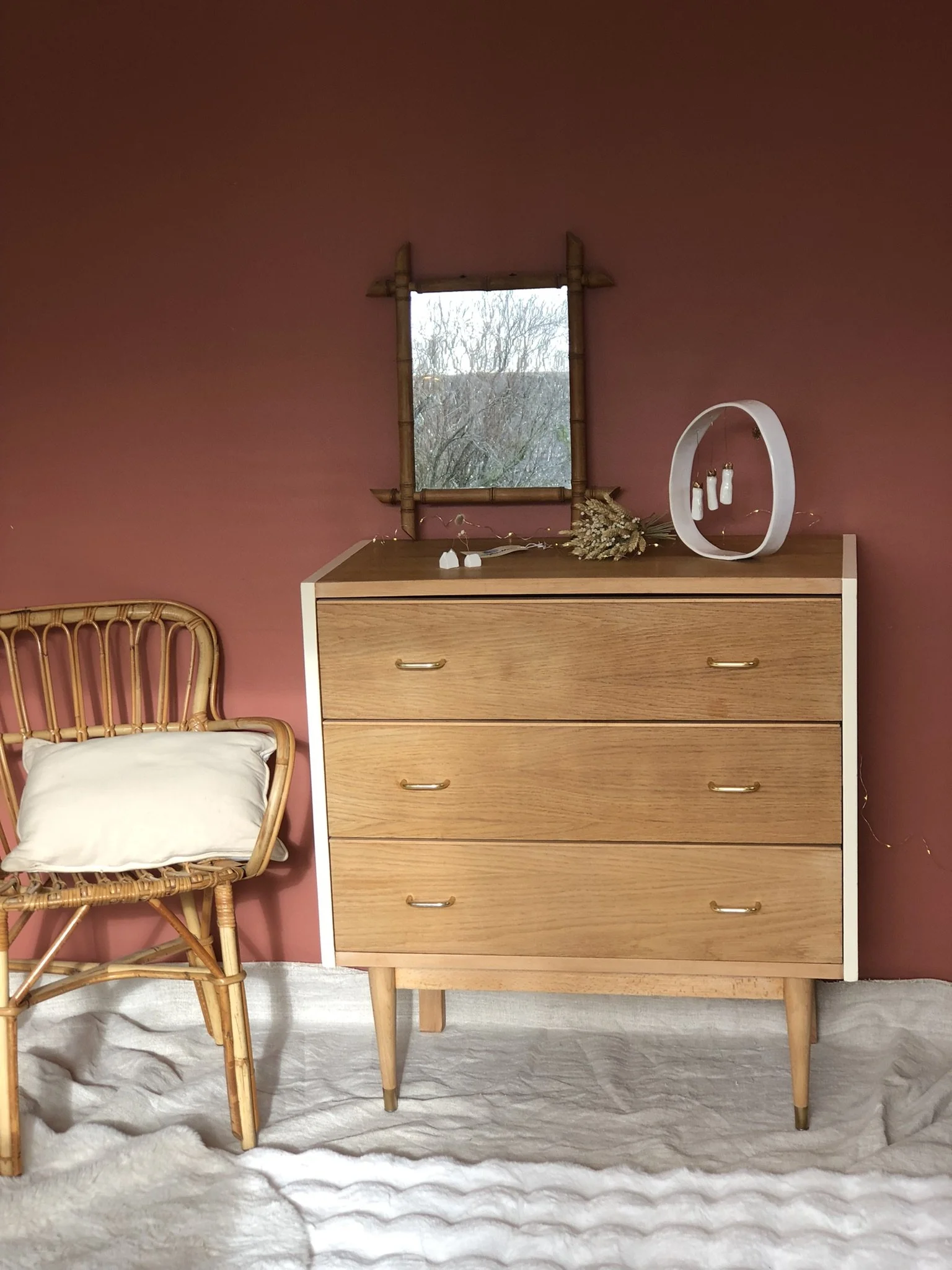 Commode scandinave rénovée, commode des années 60, années 70