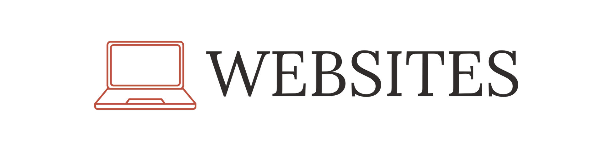 Logo with a simple outline of a laptop and the word "WEBSITES" next to it.