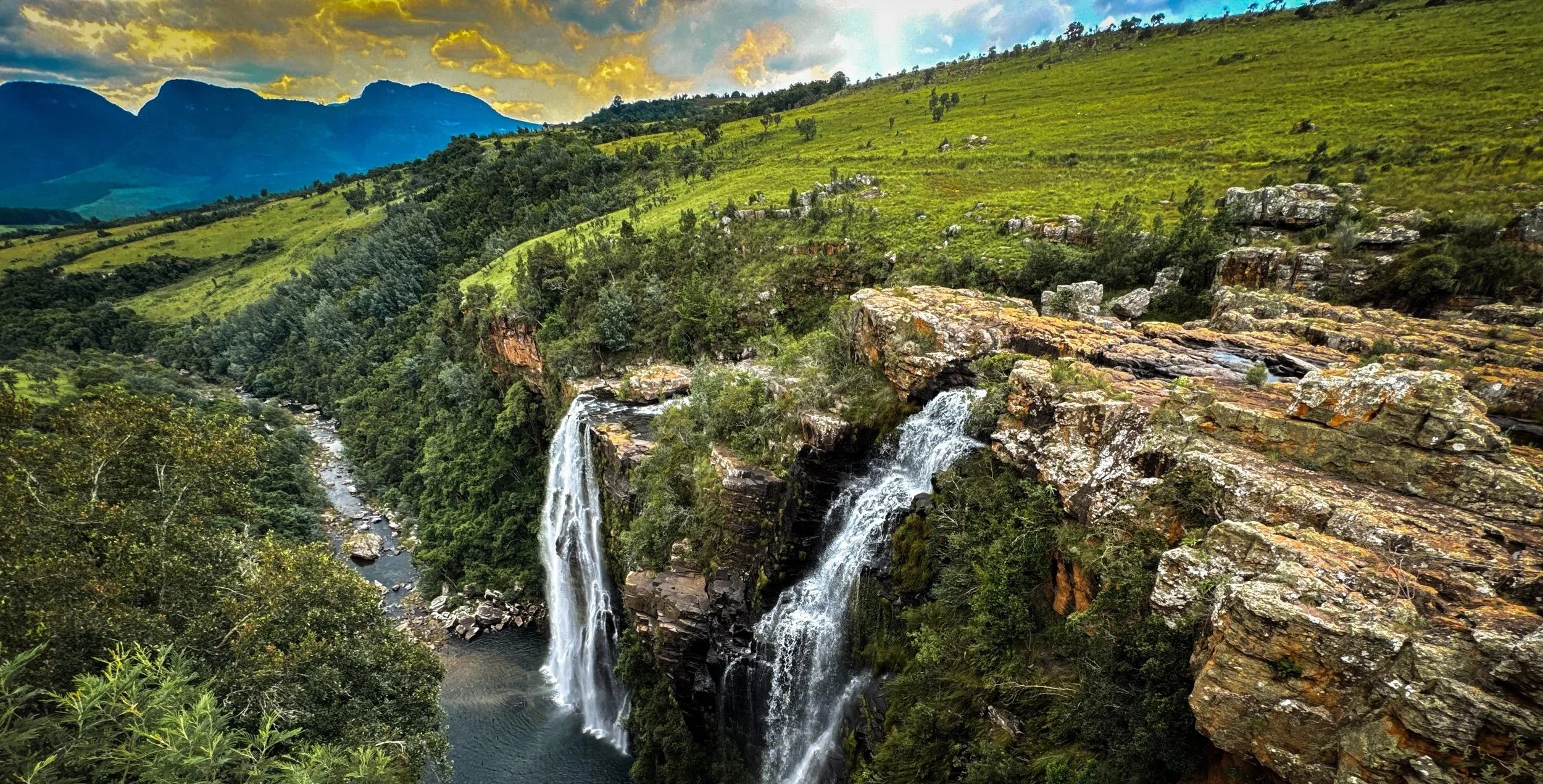 Waterfall along the Panorama Route, a scenic day experience near Kruger.