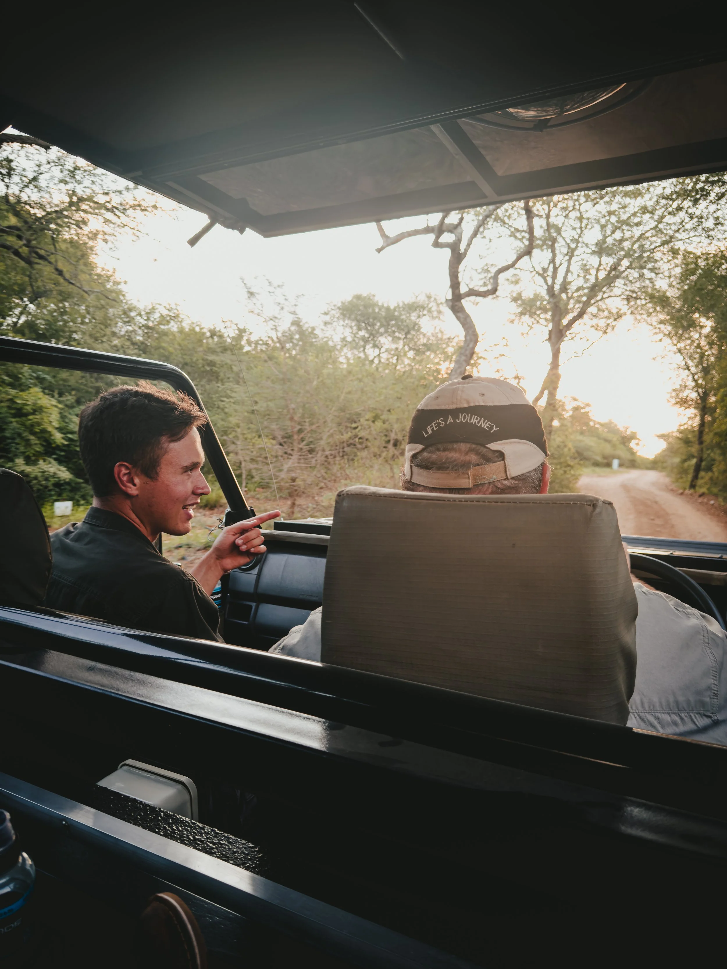CicadaCo owner Adriaan and our guide leading a game drive through Kruger National Park.