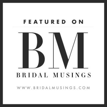 Featured on Bridal Musings with the website URL www.bridalmusings.com.