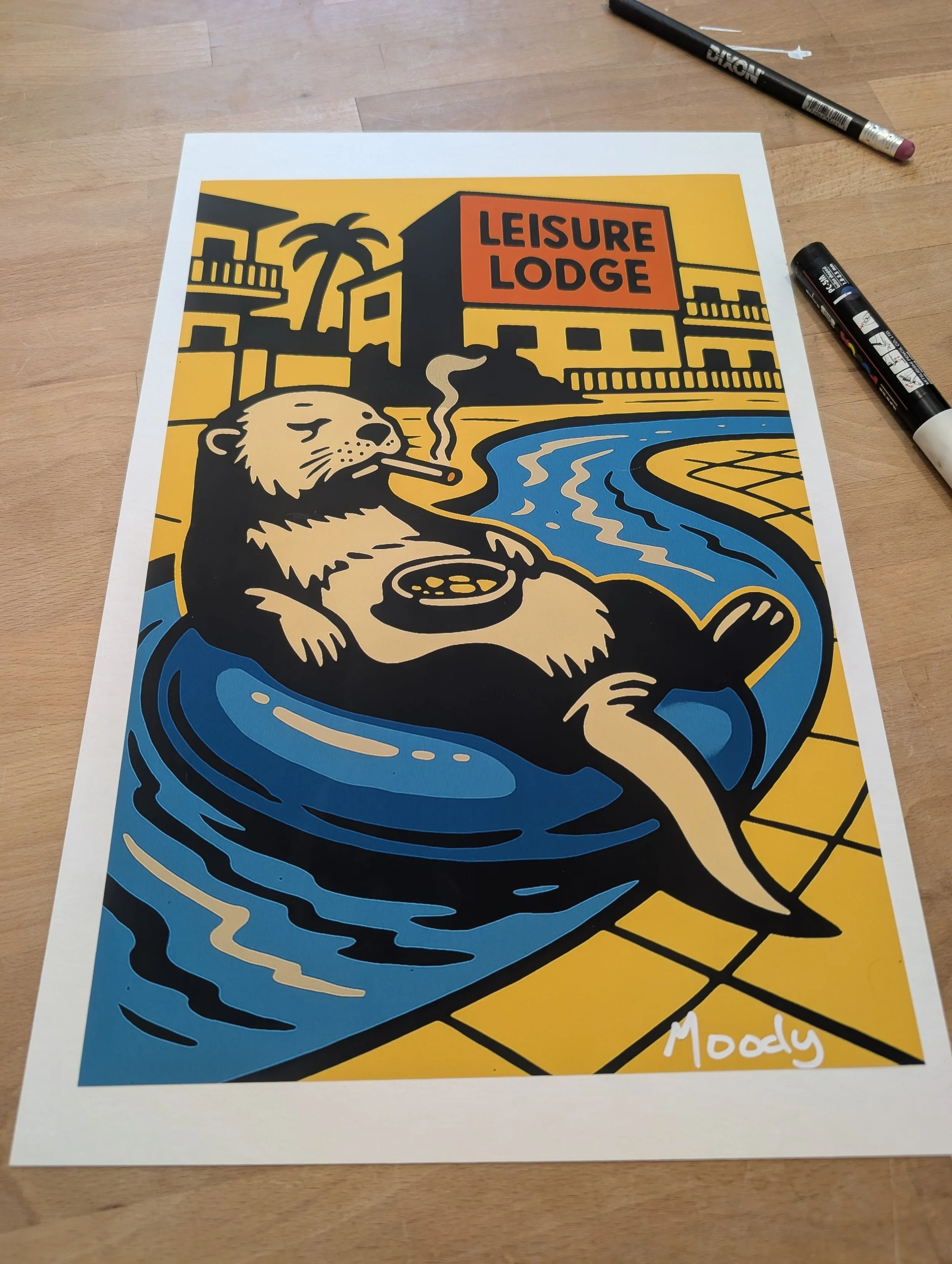"Leisure Lodge" by Moody (Giclee Print)