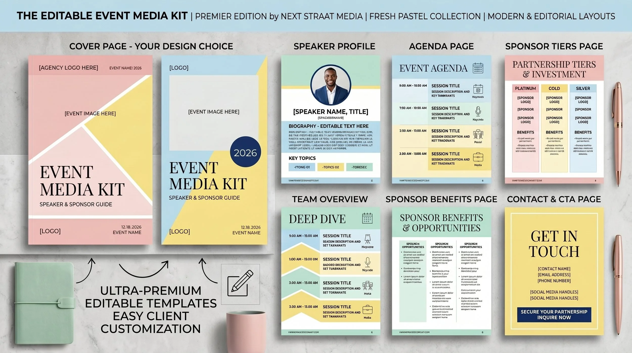 Event Template Set - Pastels. 