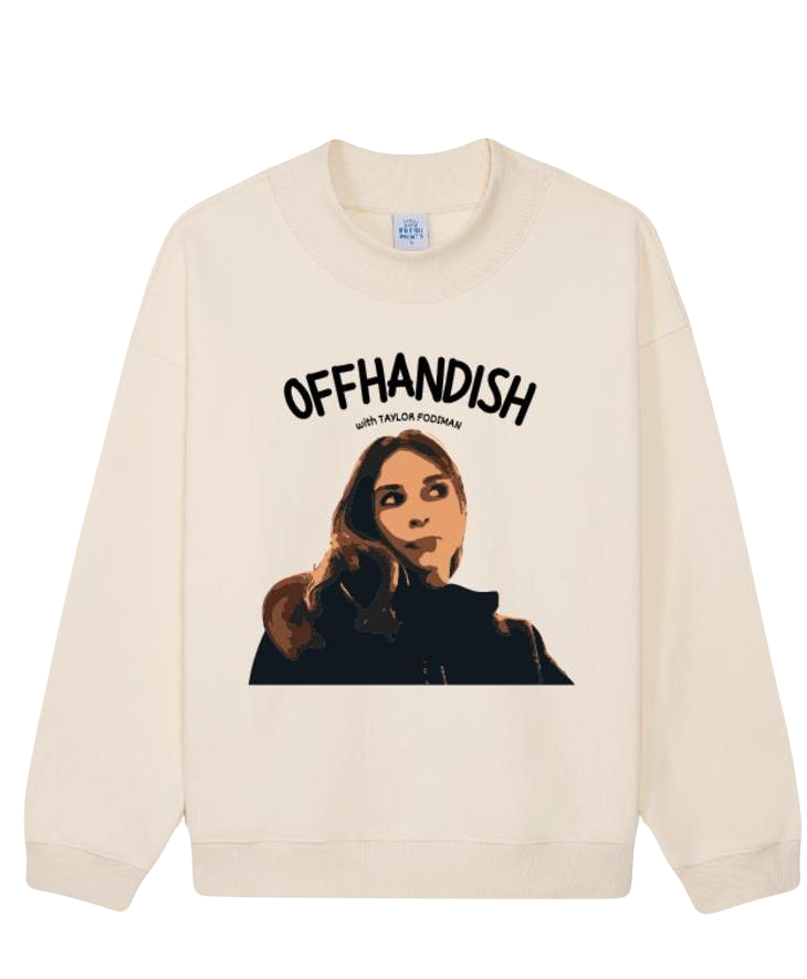 Offhandish Cover Art Sweater White