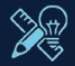 A graphic icon of a lightbulb and a pencil crossed over each other, symbolizing ideas and creativity.