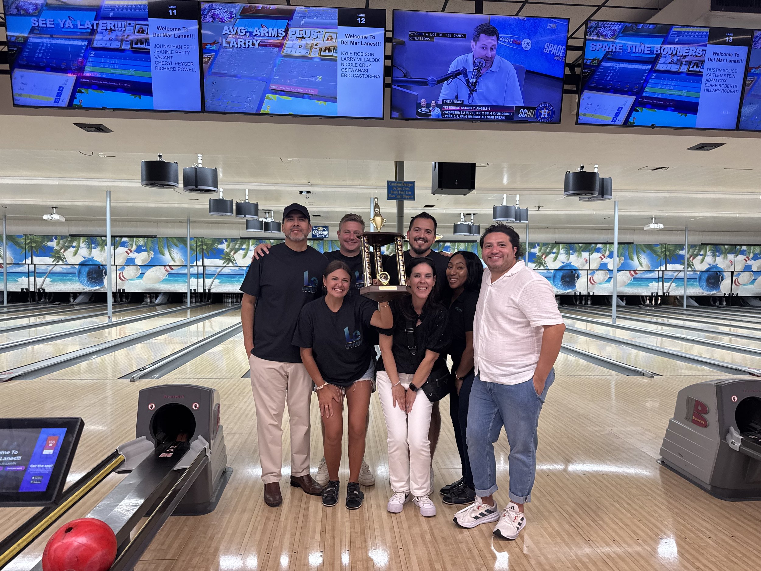 bowling at del mar lanes with the team