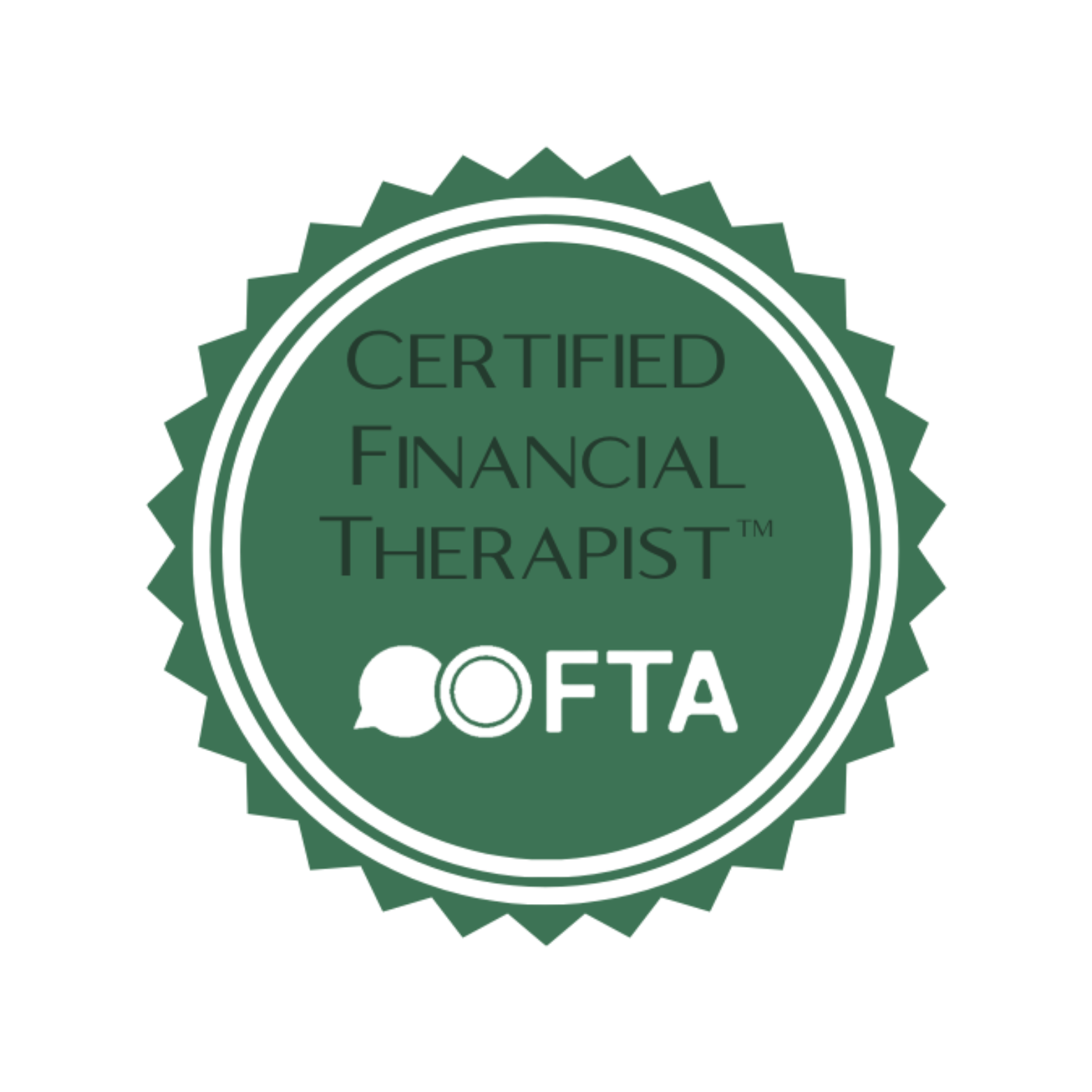 Certification seal for a Certified Financial Therapist.