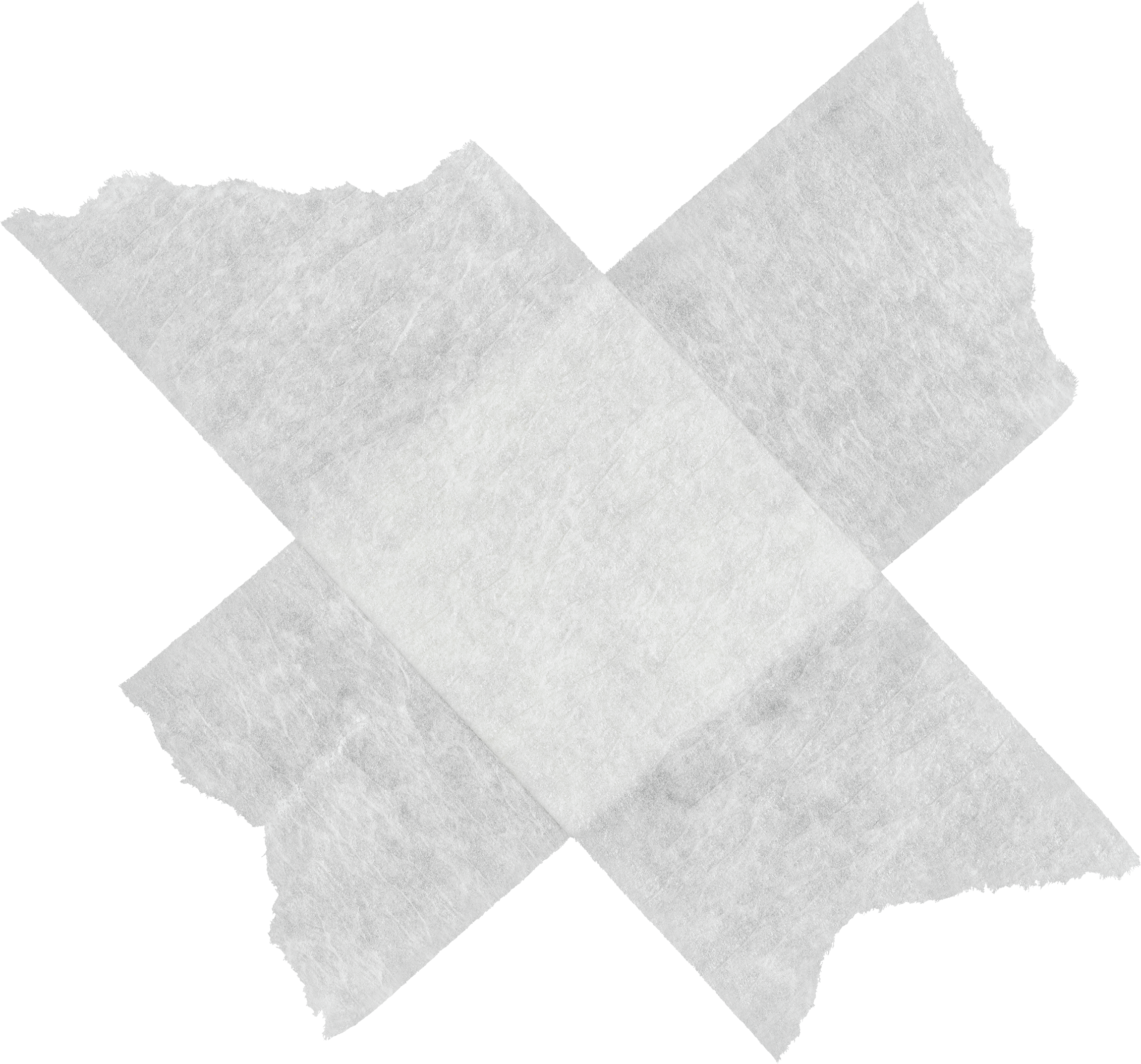A white adhesive strip or tape with a soft, fibrous texture, overlapping itself.