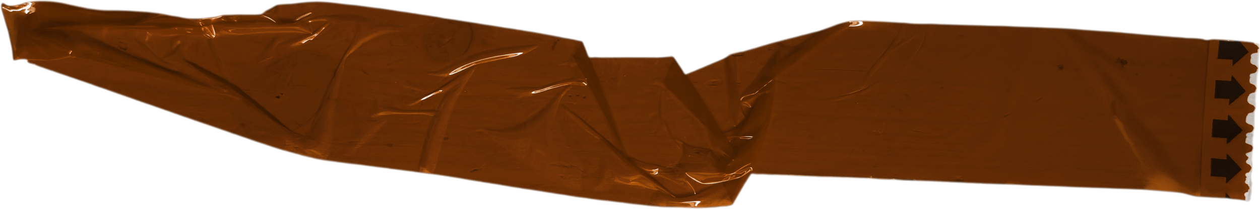 Close-up of a brown paper bag with a strip of tear-off tabs on the right side.