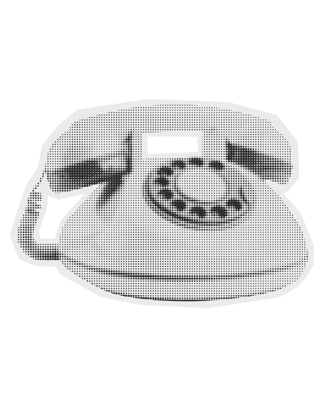 Vintage rotary telephone with a circular dial and a handset on the side, depicted in black and white.