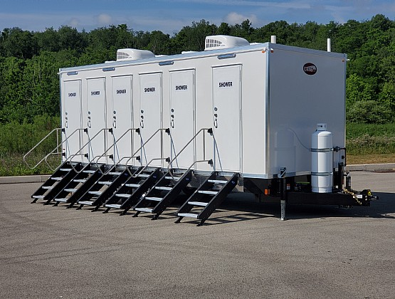 6 station private shower rental trailer.